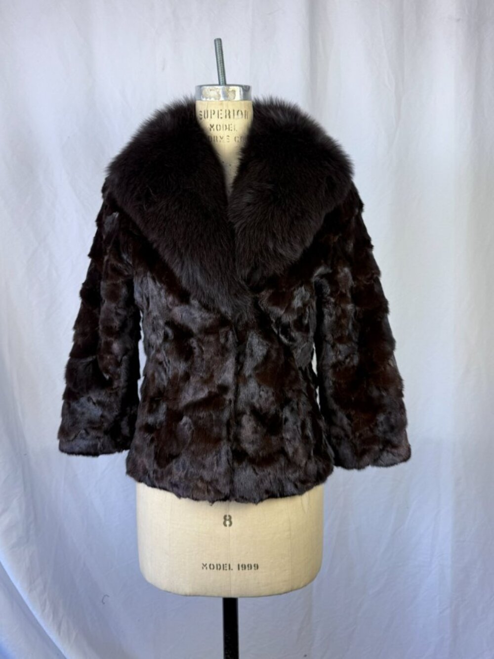Vintage Twiggy Mink and Fox Fur Coat Size Medium